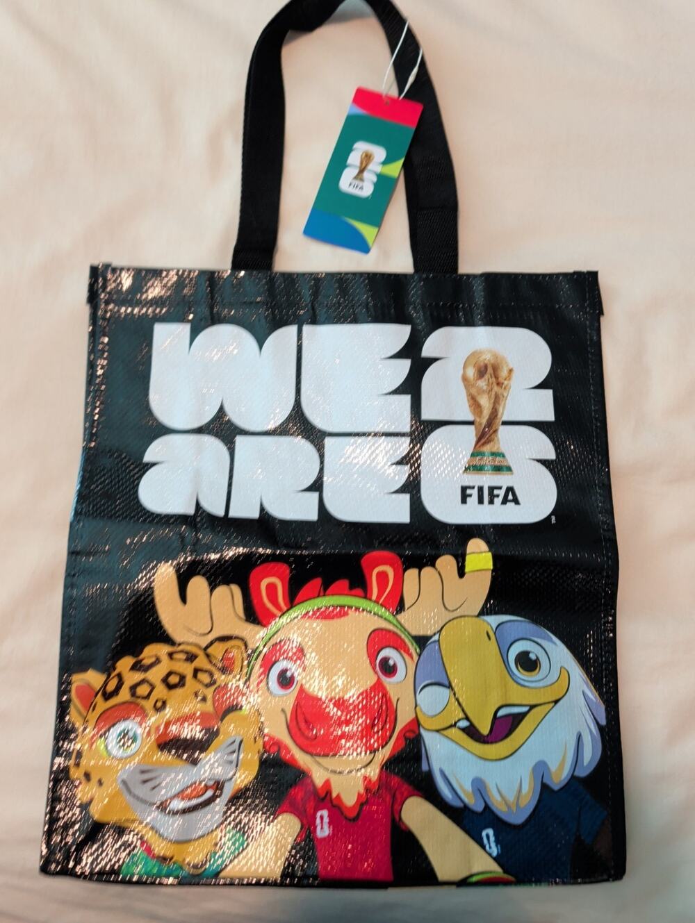 NWT Official FIFA World Cup 2026 Mascot "We Are 26" Black Tote Bag